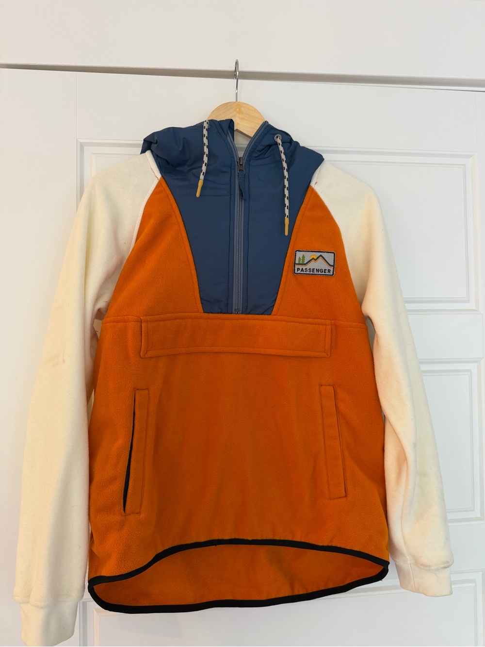 Passenger Women's Orange & Navy Pullover Fleece Hoodie